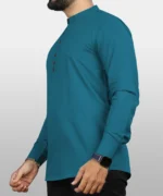 Ethnic Trendz Blue Cotton Blend Men's Shirt Style Kurta ( Pack of 1 ) - Image 3