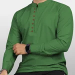Ethnic Trendz Green Cotton Blend Men's Shirt Style Kurta ( Pack of 1 )
