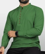 Ethnic Trendz Green Cotton Blend Men's Shirt Style Kurta ( Pack of 1 )