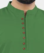 Ethnic Trendz Green Cotton Blend Men's Shirt Style Kurta ( Pack of 1 ) - Image 2