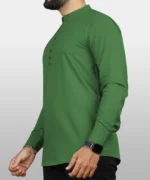 Ethnic Trendz Green Cotton Blend Men's Shirt Style Kurta ( Pack of 1 ) - Image 3