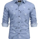 FLOREX FAB Cotton Blend Regular Fit Printed Full Sleeves Men's Casual Shirt - Blue ( Pack of 1 )
