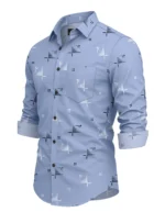 FLOREX FAB Cotton Blend Regular Fit Printed Full Sleeves Men's Casual Shirt - Blue ( Pack of 1 ) - Image 3