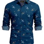 FLOREX FAB Cotton Blend Regular Fit Printed Full Sleeves Men's Casual Shirt - Navy ( Pack of 1 )