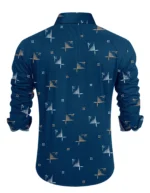 FLOREX FAB Cotton Blend Regular Fit Printed Full Sleeves Men's Casual Shirt - Navy ( Pack of 1 ) - Image 4