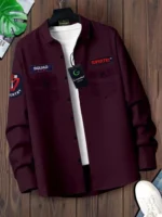 Greenflair Cotton Blend Regular Fit Applique Full Sleeves Men's Casual Shirt - Maroon ( Pack of 1 )