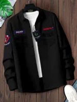 Greenflair Cotton Blend Regular Fit Applique Full Sleeves Men's Casual Shirt - Black ( Pack of 1 )