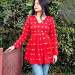 HARROZ Women's Viscose Rayon Tunic ( Red )