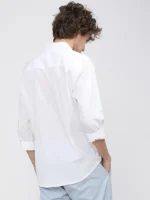 Highlander 100% Cotton Slim Fit Printed Full Sleeves Men's Casual Shirt - White ( Pack of 1 ) - Image 3