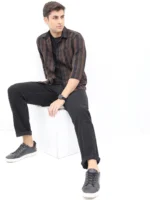 Highlander Cotton Blend Slim Fit Checks Full Sleeves Men's Casual Shirt - Multicolor ( Pack of 1 ) - Image 2