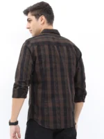 Highlander Cotton Blend Slim Fit Checks Full Sleeves Men's Casual Shirt - Multicolor ( Pack of 1 ) - Image 3