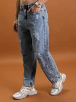 Highlander Relaxed Solid Men's Jeans - Light Blue ( Pack of 1 ) - Image 4