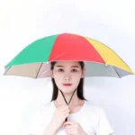 Infispace Headwear Cap Umbrella Multi Color Soft Durable, Adjustable Elastic, (21) Size Fits All Ages Plastic Hat Cap Umbrella for Kids, Men/Women and Adults Rain Protection Headwear Hat Umbrella (Multi) Pack of 1