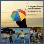 Infispace Headwear Cap Umbrella Multi Color Soft Durable, Adjustable Elastic, (21) Size Fits All Ages Plastic Hat Cap Umbrella for Kids, Men/Women and Adults Rain Protection Headwear Hat Umbrella (Multi) Pack of 1 - Image 2