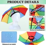 Infispace Headwear Cap Umbrella Multi Color Soft Durable, Adjustable Elastic, (21) Size Fits All Ages Plastic Hat Cap Umbrella for Kids, Men/Women and Adults Rain Protection Headwear Hat Umbrella (Multi) Pack of 1 - Image 4