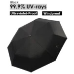 KEKEMI Black 3 Fold Umbrella
