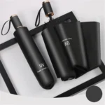 KEKEMI Black 3 Fold Umbrella - Image 2