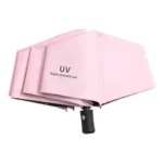 KEKEMI Pink 3 Fold Umbrella - Image 3