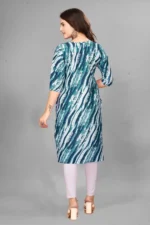 KHODAL KRUPA CRETION Crepe Printed Straight Women's Kurti - Navy Blue ( Pack of 1 ) - Image 3