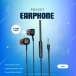 KIVART Rocket Wired Earphones | EP-Rocket | Powerful Sound, Deep Bass, Comfortable Fit (Black) - Image 2