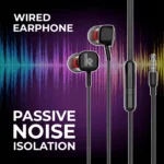 KIVART Rocket Wired Earphones | EP-Rocket | Powerful Sound, Deep Bass, Comfortable Fit (Black) - Image 4