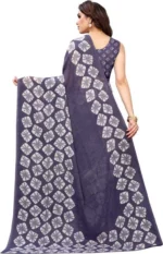 Kanooda Prints Georgette Printed Saree With Unstitched Blouse Piece ( White ) - Image 2
