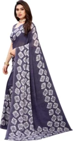 Kanooda Prints Georgette Printed Saree With Unstitched Blouse Piece ( White ) - Image 3