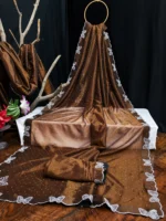 Kashvi Sarees Net Solid Regular Saree With Unstitched Blouse Piece ( Yellow ) - Image 3