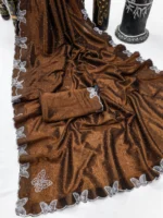 Kashvi Sarees Net Solid Regular Saree With Unstitched Blouse Piece ( Yellow ) - Image 4