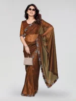 Kashvi Sarees Net Solid Regular Saree With Unstitched Blouse Piece ( Yellow ) - Image 4