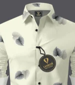 LAXBON 100% Cotton Regular Fit Printed Full Sleeves Men's Casual Shirt - Cream ( Pack of 1 ) - Image 2