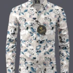 LAXBON 100% Cotton Regular Fit Printed Full Sleeves Men's Casual Shirt - Peach ( Pack of 1 )