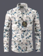 LAXBON 100% Cotton Regular Fit Printed Full Sleeves Men's Casual Shirt - Peach ( Pack of 1 )