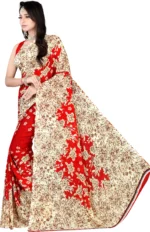 LEELAVATI Georgette Printed Saree With Unstitched Blouse Piece ( Multicolour )