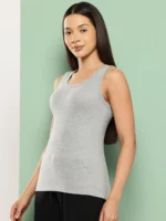 Leading Lady Women's Cotton Tank Top ( Grey Melange ) - Image 3