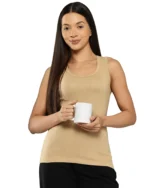 Leading Lady Women's Cotton Tank Top ( Beige )