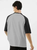 Leotude Men Cotton Blend Oversized Fit Printed T-Shirt ( Grey ) - Image 3