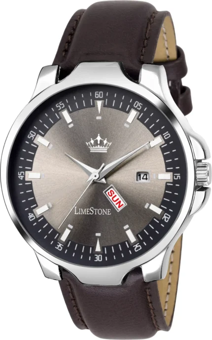 LimeStone Brown PU Analog Men's Watch