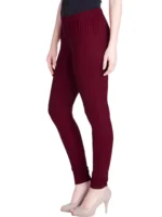 Maroon Cotton Women's Leggings ( Pack of 1 ) - Image 3