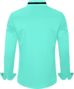MAN'S SUITUP Cotton Blend Regular Fit Solids Full Sleeves Men's Casual Shirt - Green ( Pack of 1 ) - Image 2