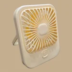 MIRADH Small Desk Fan, 2000mAh Rechargeable Fan Battery Powered, 180°Foldable Portable Fan, 3 Speeds Adjustable USB Fan Silent Powerful for Home Office Travel Outdoor (WHITE)