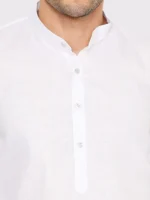White Cotton Blend Men's Regular Kurta ( Pack of 1 ) - Image 2