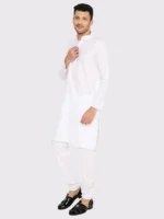 White Cotton Blend Men's Regular Kurta ( Pack of 1 ) - Image 3