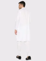 White Cotton Blend Men's Regular Kurta ( Pack of 1 ) - Image 4