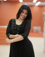 Move To Fashion Women Georgette Embroidered A-line Kurti ( Black )