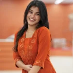 Move To Fashion Women Georgette Embroidered A-line Kurti ( Rust )