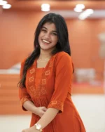 Move To Fashion Women Georgette Embroidered A-line Kurti ( Rust ) - Image 3