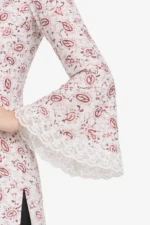 Women Cotton Blend Printed Straight Kurti ( Maroon ) - Image 4