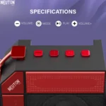 NEUTON PRO KOHINOOR 10 W Bluetooth Speaker Bluetooth v5.0 with USB,SD card Slot,Aux Playback Time 6 hrs Red - Image 3