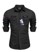 Nexra Creation Cotton Blend Regular Fit Solids Full Sleeves Men's Casual Shirt - Black ( Pack of 1 )